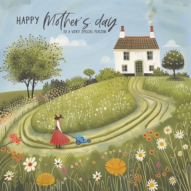 Mother's Day - Lawnmower - 1 Corinthians 13: 4 and 8