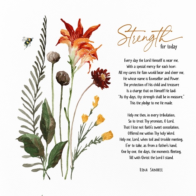 Blank Card - Strength For Today - Orange