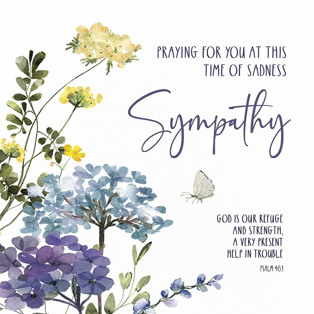 Sympathy Card - Pale Spring - Psalm 46: 1