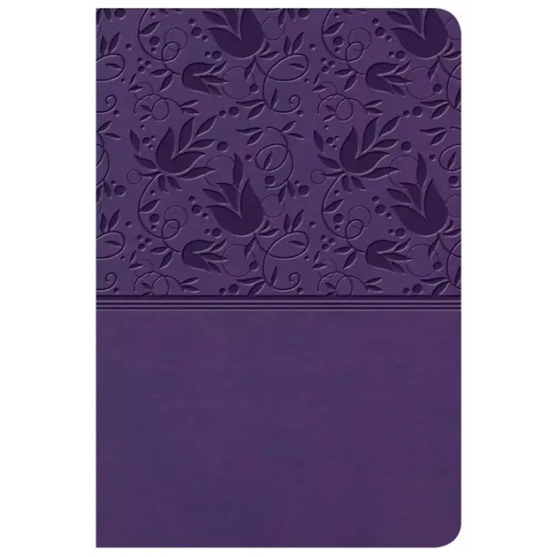 KJV Large Print Compact Reference Bible Purple Leather Touch